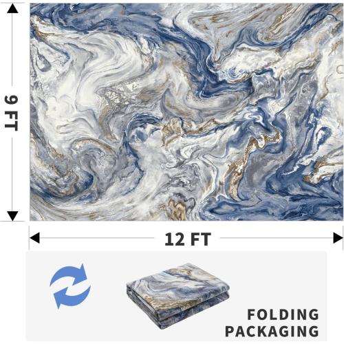 9x12 Area Rugs for Living Room, Modern Abstract Rug for Bedroom, Contemporary Machine Washable Rug, Large Stain Resistant Carpet for Dining Room Playroom Nursery Room, Pet & Kids Friendly