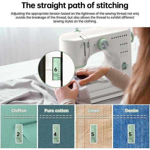 Sewing Machine for Beginners,Double Needle Sewing Machine for Adults,16 Strings of Weaving Dreams,Adjustable Sewing Speed,Suitable for Daily Sewing at Home One.