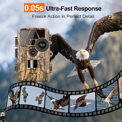 Trail Camera WiFi 8K 64MP with 32GB Card, No Glow Night Vision Motion Activated Waterproof Game Camera, Fast 0.05s Trigger APP Control for Hunting Deer (32, GB)