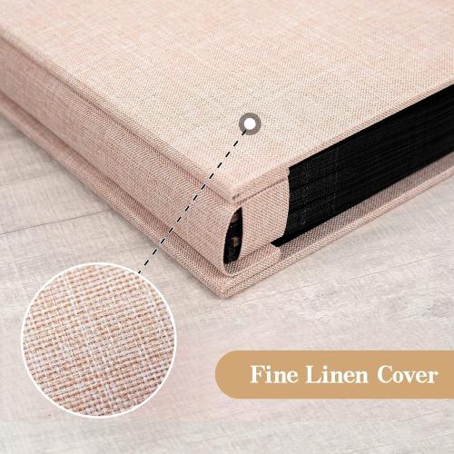 potricher Photo Album for 4x6 300 Horizontal Pockets Linen Cover Small Capacity Picture Book for Family Wedding Baby and Anniversary (Beige)