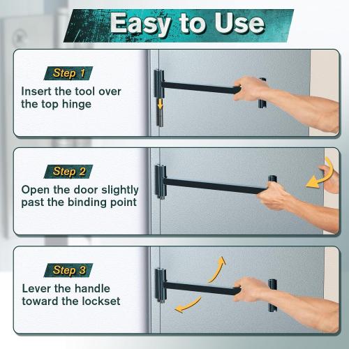 Door Hinge Adjustment Tool, 2-in-1 Hinge Bender Wrench for .134 & .180 Gauge Commercial Door Hinges, Heavy-Duty Door Alignment Repair Tool, Ideal for Property Managers & Maintenance Staff