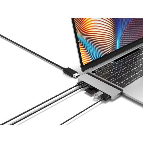 Hyper - New HyperDrive Duo 7-in-2 Hub - USB-C for MacBook Pro/Air - HDMI 4K60Hz HDR, USB-C 40Gbps 100W PD, USB-A 5Gbps, MicroSD/SD 3.0 UHS-I 104MB/s, 2 x USB-A 5Gbps - Space Gray