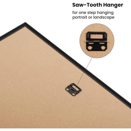 upsimples 18x24 Picture Frame Black 3 Pack, Scratch-Proof Poster Frames 18 x 24 for Photo Gallery - Slide-In Strips, Horizontal or Vertical Wall Mounting