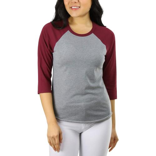 Size S  ToBeInStyle Women's Classic Two Color Cotton Baseball T-Shirts