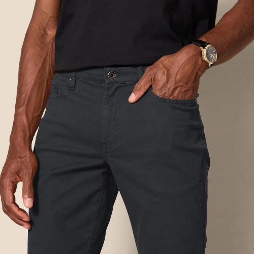 Amazon Essentials Men's 35W x 32L Black 5-Pocket Stretch Twill Casual Pants