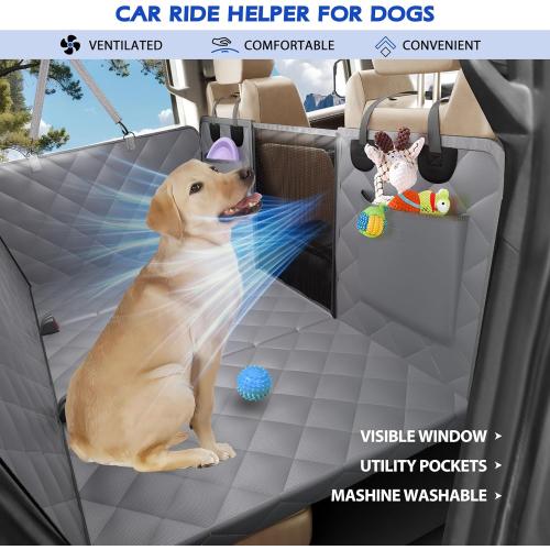 Truck Dog Seat Cover Back Seat, Hard Bottom Dog Hammock for Car, Waterproof XL Large Soft Pet Extender Travel Bed Supports 400lbs, Durable Platform Protector Full Size Crew Cab Rear Seat