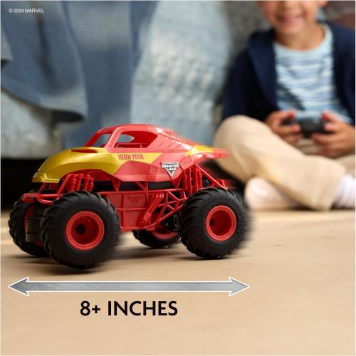 Monster Jam, Marvel Iron Man RC Monster Truck, 1:24 Scale, Kids Toys for Boys and Girls Ages 4 and up