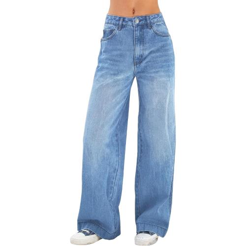 EMMIOL Women's Medium 2026 Wide Leg Jeans Distress High Waist Stretchy Baggy Denim Pants Trousers Clothing