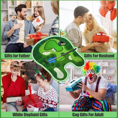 Toilet Golf Game, Mini Golf That Can Be Played in The Bathroom - Wonderful Toilet Time, Gag Gifts,Funny White Elephant Gift, Prank Gift for Dad Husband, Boyfriend, Men