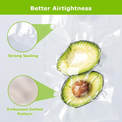 Bonsenkitchen Vacuum Sealer Bags Rolls, 11 in x 50 ft Rolls 2 pack Durable Food Sealer Bags, Commercial Grade, Heavy Duty, BPA Free, Seal a Meal, Great for Food Storage & Sous Vide Cooking, VB24