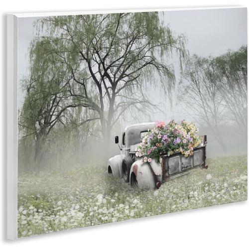Stupell Industries Overgrown Floral Truck Wall Plaque Art Design by Lori Deiter