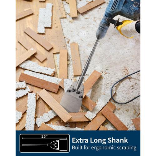 SDS Max Floor Scraper, Firecore 6 Inch SDS Max Thinset Removal Chisel Bits Scaling Chisel Tool for Rotary Hammer Drill, Steel Shovel Bits for Removing Vinyl Flooring VCT Tiles Linoleum Concrete Mortar