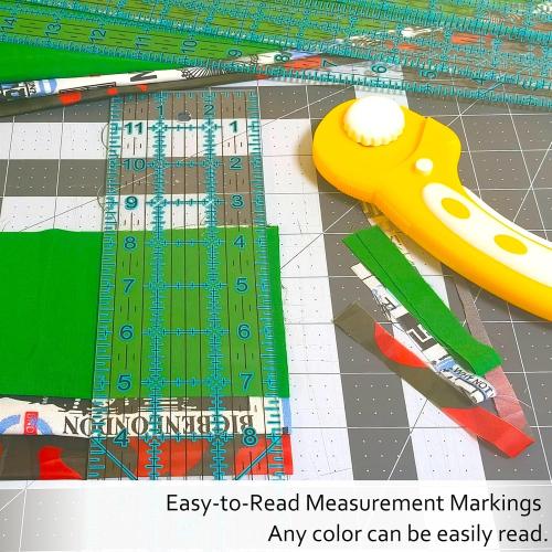 Sewing Ruler,5 Piece Quilting Rulers,3 x17 Inch,1.5 x17 Inch,3 x12 Inch,1.5 x10 Inch,1 x6 Inch,Acrylic Ruler,Cutting Ruler with Non-Slip Rings (Blue)