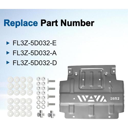 FL3Z-5D032-D Engine Splash Guard Shield Grill Compatible with Ford F-150 2.7L 3.3L 3.5L 5.0L 2015-2022 Lower Front Splash Shield Replace FL3Z-5D032-E FL3Z-5D032-A