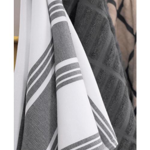 All-Clad Dual-Purpose Kitchen Towels: Highly Absorbent - 100% Cotton, 17x30 Dish Towels for Cleaning & Drying Dishes & Glassware, 3-Pack, Pewter