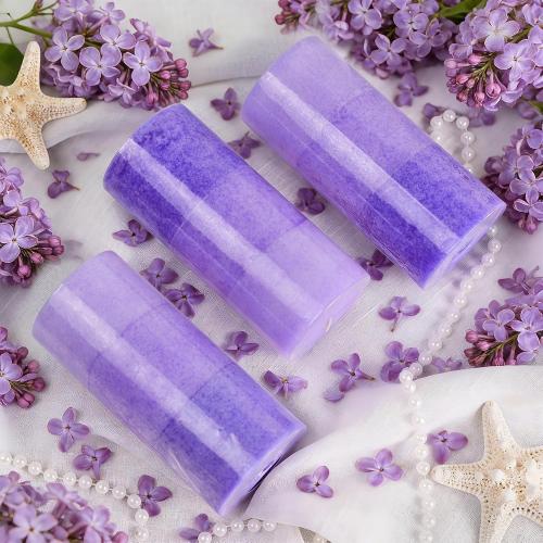 Lilac Scented Pillar Candles,2.8x6 Inch,70 Hour,3 Pack