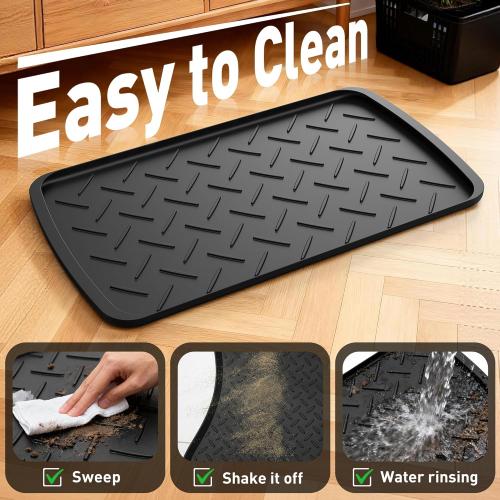 Boot Trays Heavy Duty Rubber Mat with Lip, Waterproof Shoe Mat Tray for Entryway Shoe Tray Multi-Purpose for Indoor or Outdoor 27.56 x 15.75inch