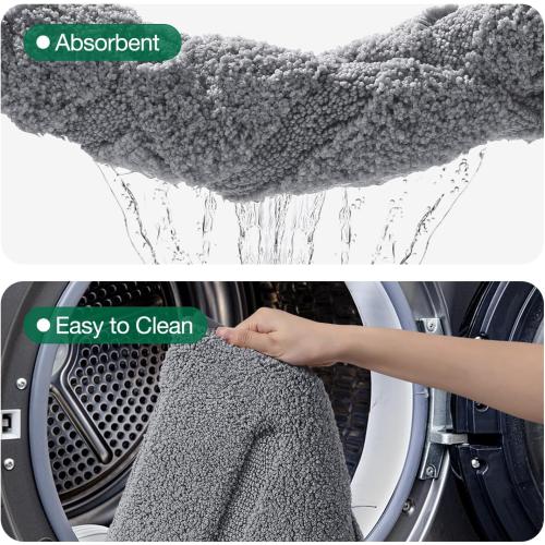LUMI Microfiber Bath Mat, Soft Absorbent with Non Slip, Grey, 24x36 | High Absorbent Fluffy Microfiber, Machine Washable, Modern Striped Design for Bathroom, Sink Floor, Shower Tub