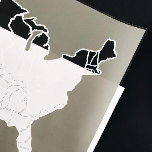 1DEA.me USA Photo Map - 50 States Travel Map - 24 x 36 in - Includes Secure Photo Maker - Easy to Use, Built to Last and Uniquely Yours - Unframed - Gray