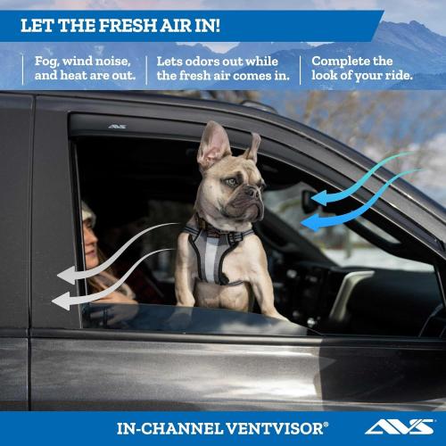 Auto Ventshade [AVS] In-Channel Rain Guards For 2016 - 2023 Toyota Tacoma DOUBLE/EXT CAB ONLY | Window Vent Visors, 4 pcs. - Smoke | 194768