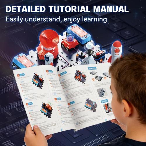 STEM Circuit Kit for Kids Ages 6 , 35PCS Electronics Kit with 200  Projects, Educational Science Experiment Toy for Boys & Girls, Beginner Electrical Engineering Set for Home & School