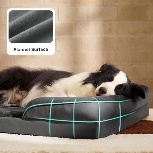 Bedsure Orthopedic Dog Beds Large Sized Dog - Washable Large Dog Cat Bed Waterproof, Comfort Dogs Couch Sofa with Washable Removable Cover, Pet Bed with Nonskid Bottom, Dark Grey, 35