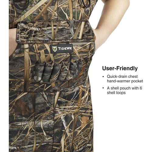 TIDEWE Chest Waders, Hunting Waders for Men with 800G Insulation, Waterproof Neoprene Camo Bootfoot Wader
