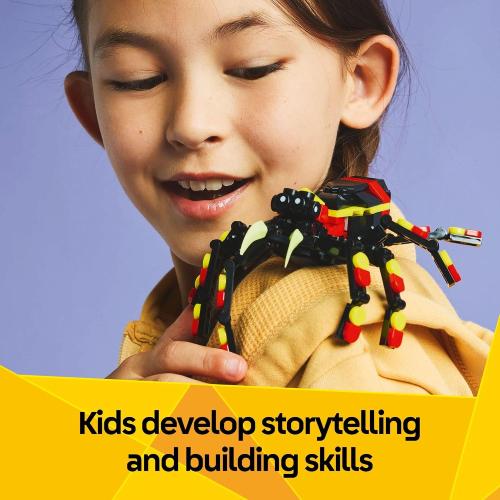 LEGO Creator 3 in 1 Wild Animals Surprising Spider Toy - Building Toy with 3 Build Options, Spider, Scorpion, or Snake - Animal Figures for Kids, Boys & Girls, Ages 7  - Gift Idea for Birthday - 31159