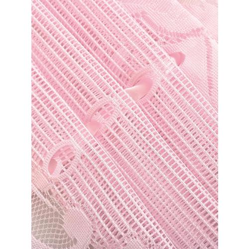 Jayla Pink Semi-Sheer Floral Lace Curtain Swag for Kitchen Half Window Bathroom Decoration Rod Pocket,39 x 39 Inch, 1 Panel