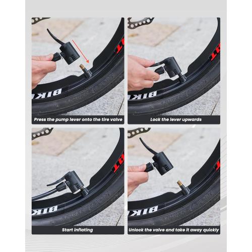 Daxiga Bike Floor Pump with Gauge, 160 PSI High Pressure, Presta & Schrader Compatible Bicycle Pump for Road Bike, MTB & Sports Balls