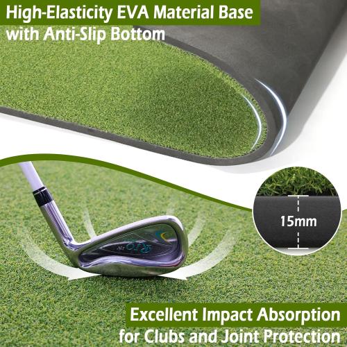Bearwill Golf Mat 31mm, 5x4ft/5x5ft Elite Golf Hitting Mats for Practice Outdoor Indoor, High-Elasticity Artificial Turf Mat for Garage Simulator Chipping Driving Training