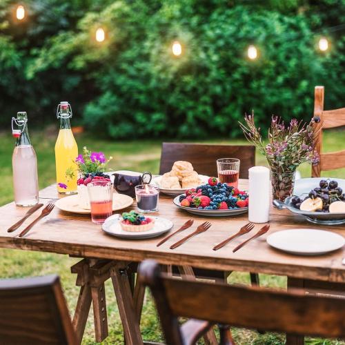 Geiserailie 12 Pcs Wooden Utensils for Eating Wooden Spoon Fork Knife Set
