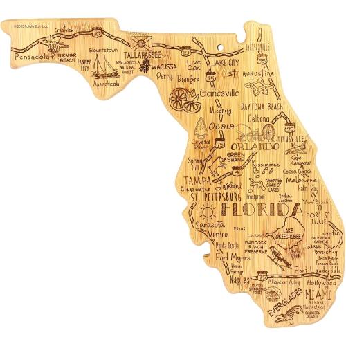 Totally Bamboo Destination Florida State Shaped Cutting Board