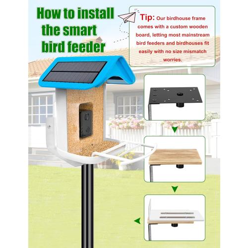 XDW-GIFTS Bird House Pole, 1 Pack 92 Inch Metal Bird Feeder Pole for Outdoor, with 5-Prong Heavy Duty Base for Birdhouse Mounting, Weather Station