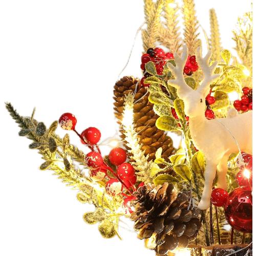 Xmas Decor Small Christmas Tree with Lights - Artificial Tabletop Lighted Mini Christmas Tree with Christmas Ornaments Gnomes Indoor for Office Desk Home Decorations