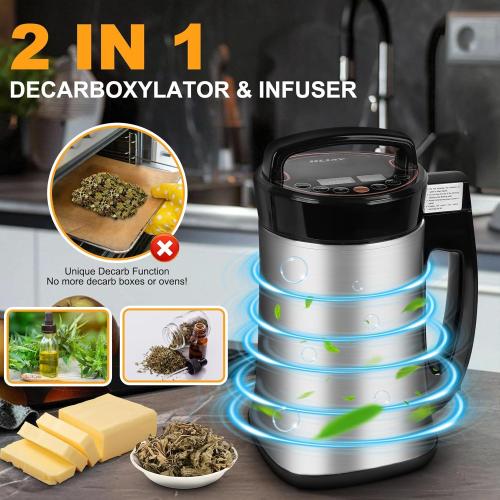 2 IN 1 Weed Decarboxylator and Infuser, Herbal Infuser, Adjustable Temperature（32-250°F）304 Stainless Steel, Tincture Machine, Butter Machine Include Recipes