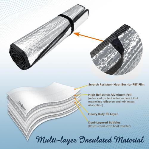 Side Window Front Seat Reflective Sunshade Custom Fit for 2017 2018 2019 2020 2021 2022 Honda CR-V CRV SUV, LX, EX, EX-L, EX-L Navi, Touring, UV Reflector Sun Protection Accessories (Set of 2)