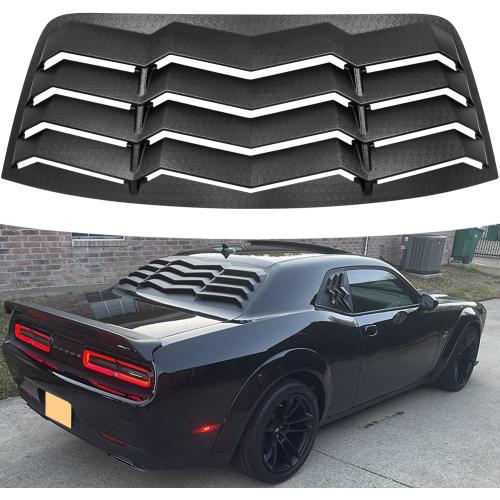 Bonbo Rear Window Louver Fits for Dodge Challenger 2008-2022 2023 in GT Lambo Style Custom Fit Windshield Sun Shade Cover ABS (Matte Black)