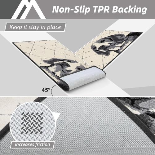 COSY HOMEER Dog Door Mat 32x48 Dirt Trapper Entryway Rugs Absorbent Funny Welcome Mat Washable Non Slip Entry Rugs,Grey