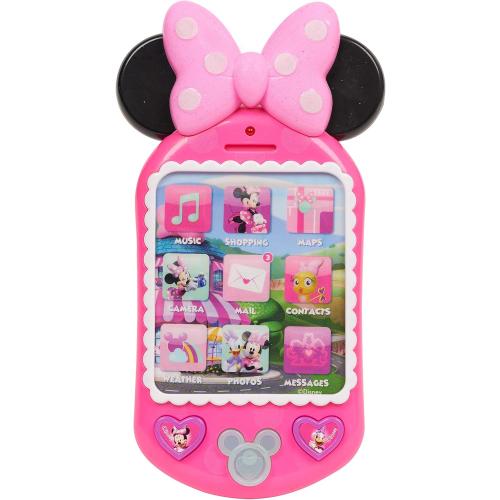 Disney Junior Minnie Bow-Tique Why Hello Pretend Play Cell Phone, Lights and Sounds, Batteries Included, Kids Toys for Ages 3 Up by Just Play