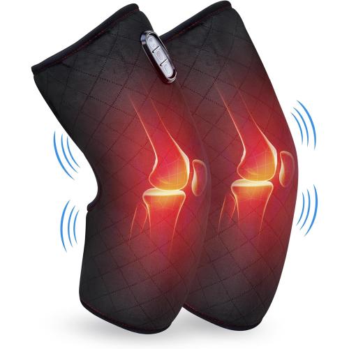 COMFIER Heated Knee Massager with Vibration & Heat, Wrap-Around Knee Heating Pad Pair, Knee Warmers for Men Women Seniors, FSA Eligible HSA,Valentine’s Day Gifts for Her Him