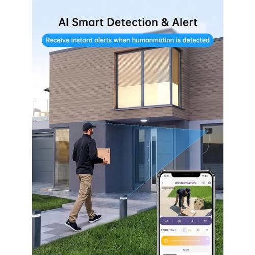 2K Window Cameras for Home Security Dual Band WiFi Indoor Winodow Camera