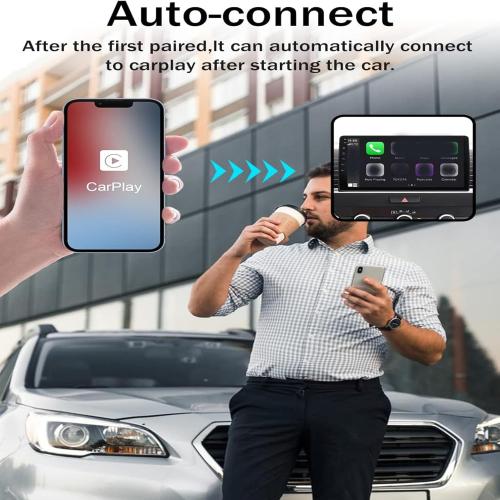 Wireless CarPlay Adapter for Apple - Stable Fast Connection for Convert Factory Wired to Wireless CarPlay Dongle Cars for iPhone - No Latency from iOS 10  to Car Display (Black)