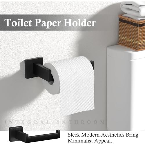 10-Pieces Matte Black Bathroom Accessories Set, 23.6 Inch Bath Towel Bar Set, SUS 304 Stainless Steel Bathroom Hardware Set, Towel Racks for Bathroom Wall Mounted.