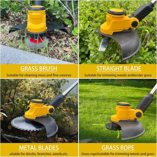 Cordless Weed Wacker for Dewalt 20V Battery with 4 Types Blades, Brushless Motor, Lightweight Grass Trimmer/Brush Cutter for Lawn, Yard and Bush Trimming（No Battery）