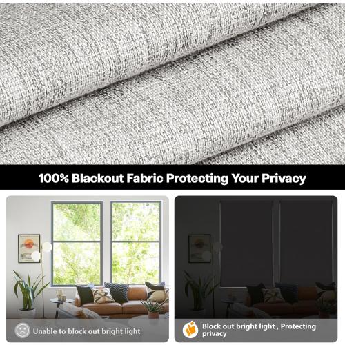 LazBlinds No Tools No Drill Cordless Roman Shades for Windows, Blackout Thermal Insulated UV Blocking Window Blinds, Room Darkening Fabric Blinds for Indoor Windows, 45'' W x 64'' H, Grey