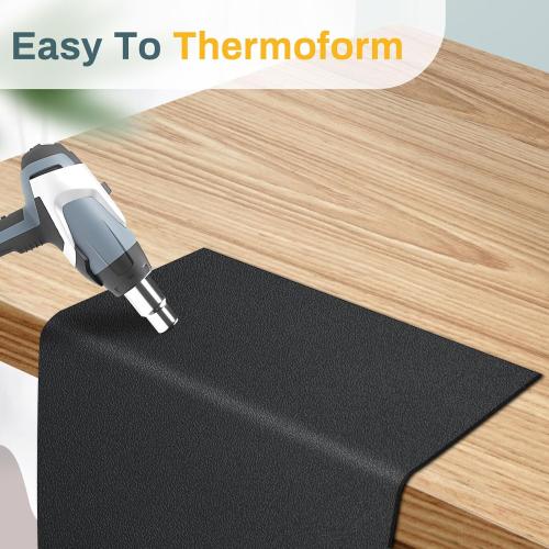 Frienda 1 Pack 48 X 96 X 1/16 ABS Black Plastic Sheet Two Sided Textured Thick DIY Materials Flexible Moldable Plastic Panel for DIY Home Decor, Automotive, Industrial, Handcrafts