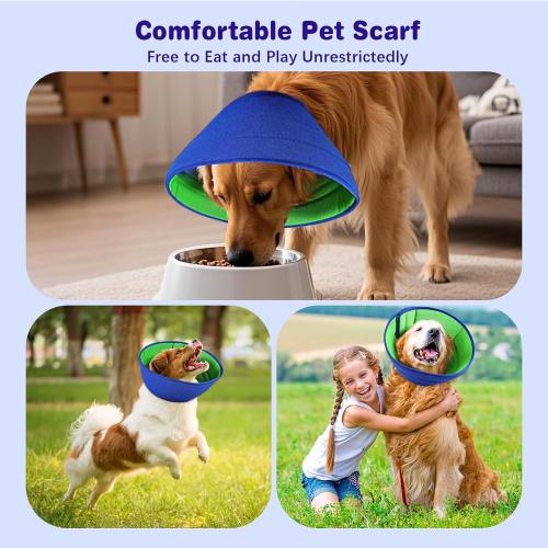 Soft Dog Cone Collar Alternative, Comfortable Cones for Medium Large Dogs to Stop Licking After Surgery, Comfy Elizabethan Collars, Neuter Recovery Ecollars of Shame Alternatives