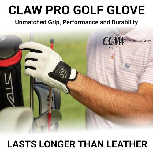 CaddyDaddy Claw PRO and Claw MAX Golf Gloves for Men | 100% Synthetic | Flex-Mesh Design for Cool Ventilation | Lasts Way Longer Than Leather | Silicone-Web Coating for Maximum Grip | Machine Washable
