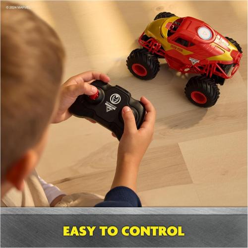 Monster Jam, Marvel Iron Man RC Monster Truck, 1:24 Scale, Kids Toys for Boys and Girls Ages 4 and up
